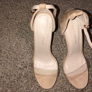 Suede Cream Platform Heels!